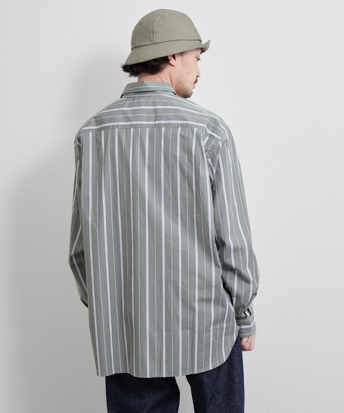 CIAOPANIC TYPY（チャオパニックティピー）の「80/20ブロードストライプレギュラーカラーシャツ（シャツ/ブラウス・メンズ・サックスブルー/グリーン・MEDIUM/LARGE）」の3枚目の写真