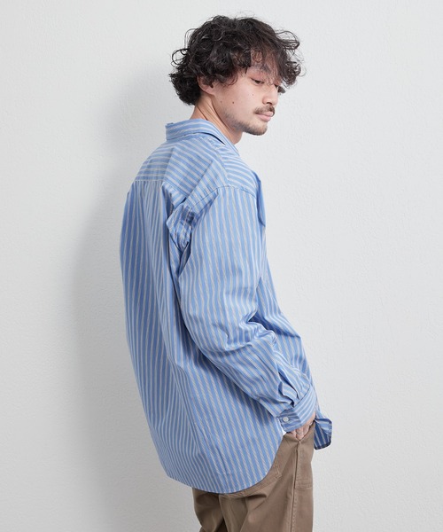 CIAOPANIC TYPY（チャオパニックティピー）の「80/20ブロードストライプレギュラーカラーシャツ（シャツ/ブラウス・メンズ・サックスブルー/グリーン・MEDIUM/LARGE）」の8枚目の写真