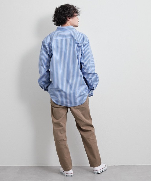 CIAOPANIC TYPY（チャオパニックティピー）の「80/20ブロードストライプレギュラーカラーシャツ（シャツ/ブラウス・メンズ・サックスブルー/グリーン・MEDIUM/LARGE）」の12枚目の写真