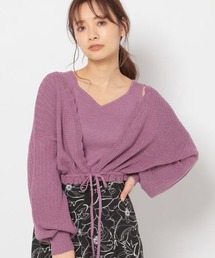 mysty woman（ミスティウーマン）の「透かし編みカーデ×タンクセット 272955（カーディガン/ボレロ）」