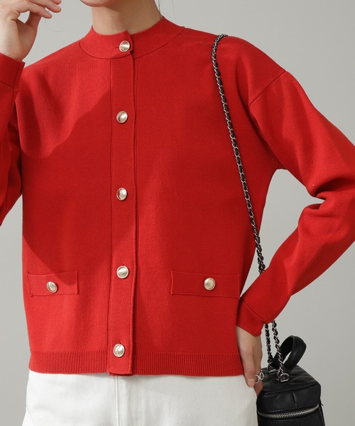 N.（N. Natural Beauty Basic）（エヌエヌナチュラルビューティーベーシック）の「◆クラシックニットカーディガン（カーディガン/ボレロ・レディース・オフホワイト/ネイビー/レッド・MEDIUM）」の12枚目の写真