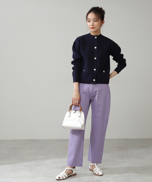 N.（N. Natural Beauty Basic）（エヌエヌナチュラルビューティーベーシック）の「◆クラシックニットカーディガン（カーディガン/ボレロ・レディース・オフホワイト/ネイビー/レッド・MEDIUM）」の7枚目の写真