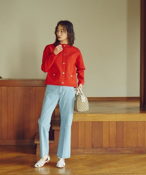 N.（N. Natural Beauty Basic）（エヌエヌナチュラルビューティーベーシック）の「◆クラシックニットカーディガン（カーディガン/ボレロ・レディース・オフホワイト/ネイビー/レッド・MEDIUM）」の19枚目の写真