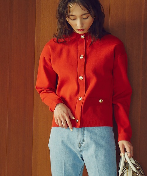 N.（N. Natural Beauty Basic）（エヌエヌナチュラルビューティーベーシック）の「◆クラシックニットカーディガン（カーディガン/ボレロ・レディース・オフホワイト/ネイビー/レッド・MEDIUM）」の22枚目の写真