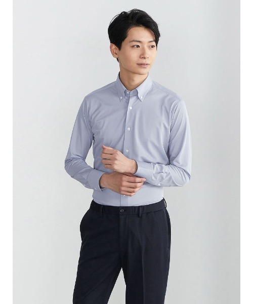 TOKYO RUN(トウキョウラン)の「TOKYO RUN×サスビズ トリコットシャツ ボタンダウン ホワイト/ブルー(ビジネスシャツ・メンズ・ブルー/ホワイト・LL/S/M/L)」の1枚目の写真