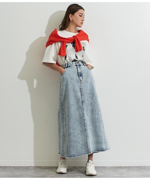 Settimissimo（セッティミッシモ）の「バックスリットケミカルロングデニムスカート（デニムスカート・レディース・ブラック/ブルー・FREE）」の10枚目の写真