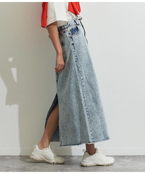 Settimissimo（セッティミッシモ）の「バックスリットケミカルロングデニムスカート（デニムスカート・レディース・ブラック/ブルー・FREE）」の12枚目の写真