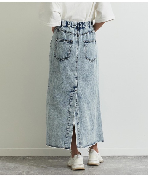 Settimissimo（セッティミッシモ）の「バックスリットケミカルロングデニムスカート（デニムスカート・レディース・ブラック/ブルー・FREE）」の11枚目の写真
