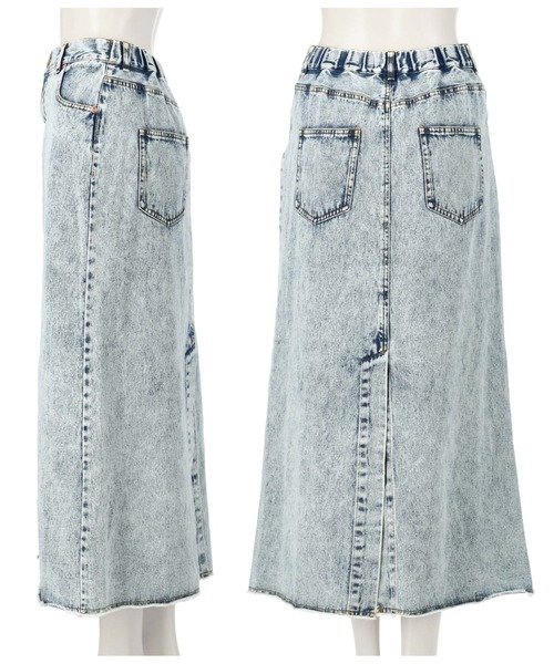 Settimissimo（セッティミッシモ）の「バックスリットケミカルロングデニムスカート（デニムスカート・レディース・ブラック/ブルー・FREE）」の7枚目の写真