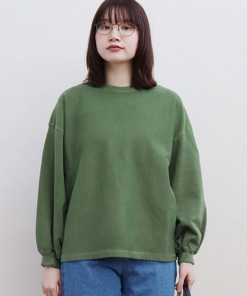 fig London(フィグロンドン)の「●ミニ裏毛ピグメントバイオ PO(スウェット・レディース・パープル/サックスブルー/オレンジ/グリーン・FREE)」の2枚目の写真