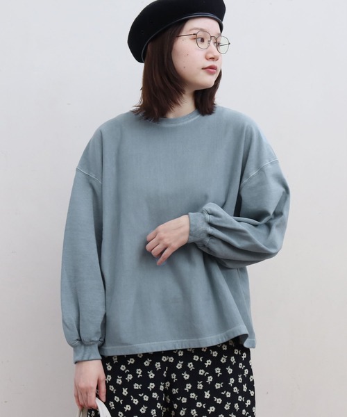 fig London(フィグロンドン)の「●ミニ裏毛ピグメントバイオ PO(スウェット・レディース・パープル/サックスブルー/オレンジ/グリーン・FREE)」の20枚目の写真
