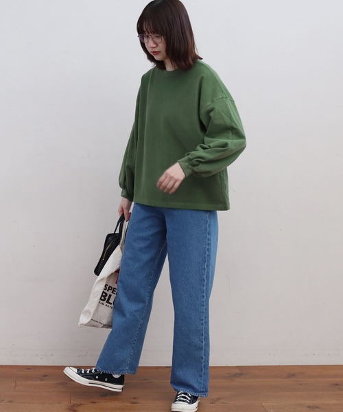 fig London(フィグロンドン)の「●ミニ裏毛ピグメントバイオ PO(スウェット・レディース・パープル/サックスブルー/オレンジ/グリーン・FREE)」の10枚目の写真