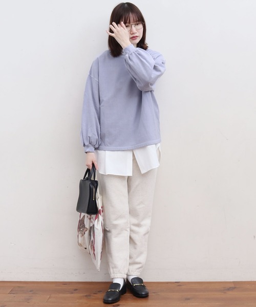 fig London(フィグロンドン)の「●ミニ裏毛ピグメントバイオ PO(スウェット・レディース・パープル/サックスブルー/オレンジ/グリーン・FREE)」の12枚目の写真