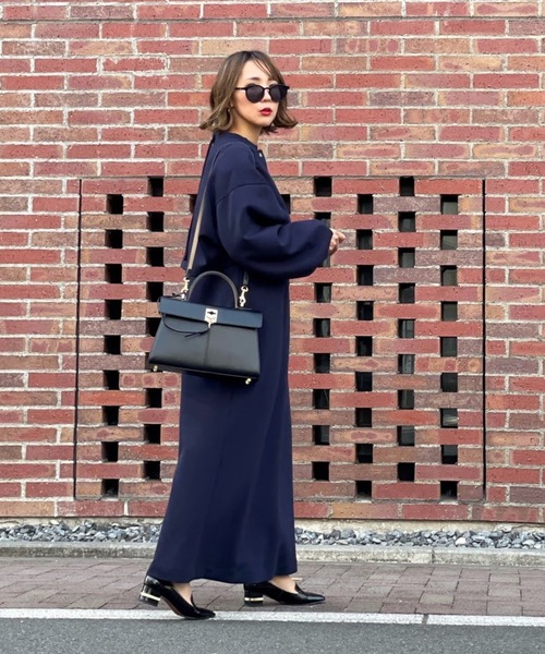 ReNorm（リノーム）の「【pocoコラボ】ストレッチポンチOPセットアップ（ワンピース・レディース・ベージュ/ネイビー・フリー）」の5枚目の写真