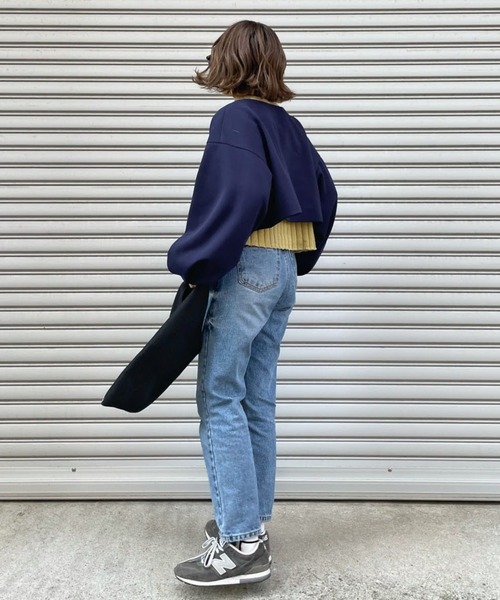 ReNorm（リノーム）の「【pocoコラボ】ストレッチポンチOPセットアップ（ワンピース・レディース・ベージュ/ネイビー・フリー）」の12枚目の写真