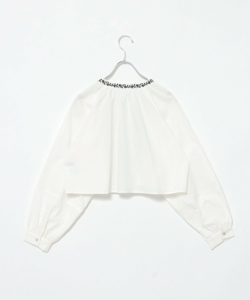 notch.（ノッチ）の「フロント刺繍ショートブラウス（シャツ/ブラウス・レディース・ブラック/オフホワイト・M）」の13枚目の写真