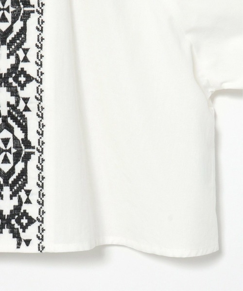 notch.（ノッチ）の「フロント刺繍ショートブラウス（シャツ/ブラウス・レディース・ブラック/オフホワイト・M）」の9枚目の写真