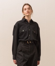 5.5OZデニムビッグシルエットシャツ