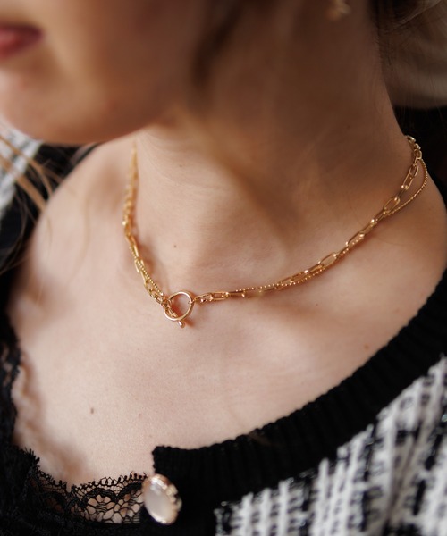 LIPSERVICE(リップサービス)の「ダブルチェーンマンテルネックレス(ネックレス・レディース・シルバー/ゴールド・FREE)」の3枚目の写真