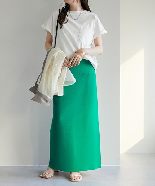 DISCOAT（ディスコート）の「USコットンポケ付フレンチTシャツ（Tシャツ/カットソー・レディース・チャコールグレー/ライトグレー/スカイブルー/オフホワイト/ライム/オレンジ/モカ・MEDIUM/LARGE）」の17枚目の写真