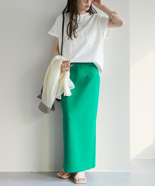 DISCOAT（ディスコート）の「USコットンポケ付フレンチTシャツ（Tシャツ/カットソー・レディース・チャコールグレー/ライトグレー/スカイブルー/オフホワイト/ライム/オレンジ/モカ・MEDIUM/LARGE）」の18枚目の写真