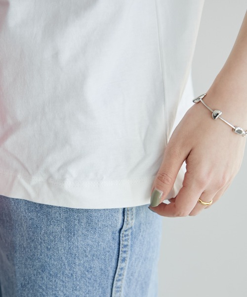 DISCOAT（ディスコート）の「USコットンポケ付フレンチTシャツ（Tシャツ/カットソー・レディース・チャコールグレー/ライトグレー/スカイブルー/オフホワイト/ライム/オレンジ/モカ・MEDIUM/LARGE）」の14枚目の写真