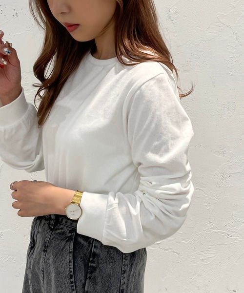 apres jour mignon(アプレジュールミニョン)の「カラーロンT【ZOZOTOWN限定アイテム】(Tシャツ/カットソー・レディース・ブルー系その他/グリーン/ピンク/オフホワイト/ブラック/イエロー・X-LARGE/フリー)」の9枚目の写真