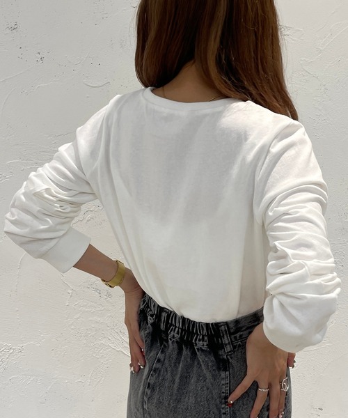 apres jour mignon(アプレジュールミニョン)の「カラーロンT【ZOZOTOWN限定アイテム】(Tシャツ/カットソー・レディース・ブルー系その他/グリーン/ピンク/オフホワイト/ブラック/イエロー・X-LARGE/フリー)」の10枚目の写真