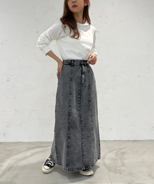 apres jour mignon(アプレジュールミニョン)の「カラーロンT【ZOZOTOWN限定アイテム】(Tシャツ/カットソー・レディース・ブルー系その他/グリーン/ピンク/オフホワイト/ブラック/イエロー・X-LARGE/フリー)」の11枚目の写真