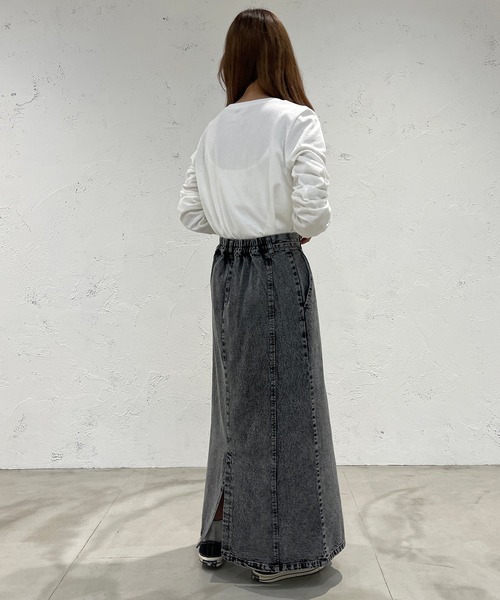 apres jour mignon(アプレジュールミニョン)の「カラーロンT【ZOZOTOWN限定アイテム】(Tシャツ/カットソー・レディース・ブルー系その他/グリーン/ピンク/オフホワイト/ブラック/イエロー・X-LARGE/フリー)」の13枚目の写真