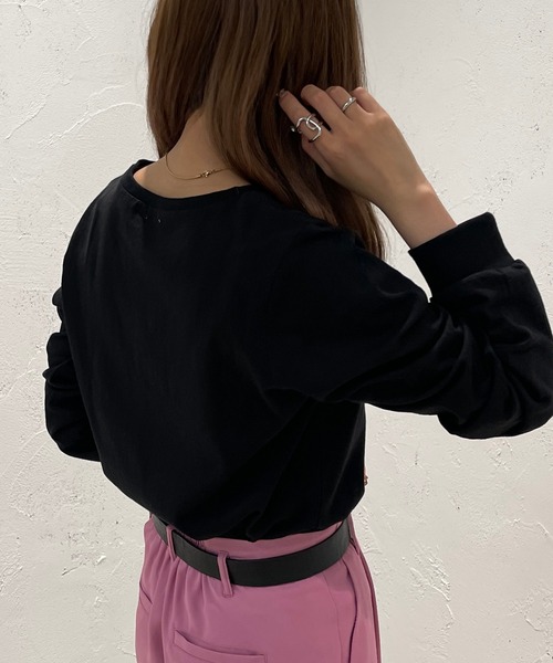 apres jour mignon(アプレジュールミニョン)の「カラーロンT【ZOZOTOWN限定アイテム】(Tシャツ/カットソー・レディース・ブルー系その他/グリーン/ピンク/オフホワイト/ブラック/イエロー・X-LARGE/フリー)」の16枚目の写真