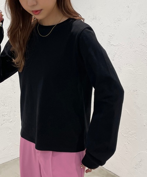 apres jour mignon(アプレジュールミニョン)の「カラーロンT【ZOZOTOWN限定アイテム】(Tシャツ/カットソー・レディース・ブルー系その他/グリーン/ピンク/オフホワイト/ブラック/イエロー・X-LARGE/フリー)」の17枚目の写真