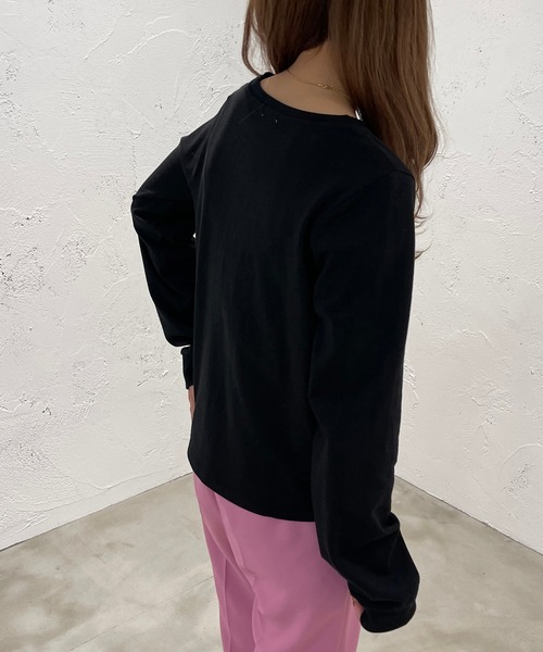 apres jour mignon(アプレジュールミニョン)の「カラーロンT【ZOZOTOWN限定アイテム】(Tシャツ/カットソー・レディース・ブルー系その他/グリーン/ピンク/オフホワイト/ブラック/イエロー・X-LARGE/フリー)」の19枚目の写真