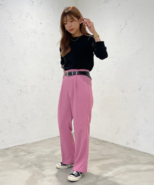 apres jour mignon(アプレジュールミニョン)の「カラーロンT【ZOZOTOWN限定アイテム】(Tシャツ/カットソー・レディース・ブルー系その他/グリーン/ピンク/オフホワイト/ブラック/イエロー・X-LARGE/フリー)」の20枚目の写真