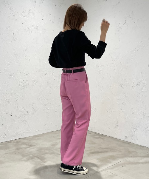 apres jour mignon(アプレジュールミニョン)の「カラーロンT【ZOZOTOWN限定アイテム】(Tシャツ/カットソー・レディース・ブルー系その他/グリーン/ピンク/オフホワイト/ブラック/イエロー・X-LARGE/フリー)」の21枚目の写真