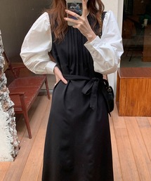 バイカラー切り替えワンピース