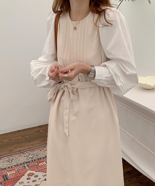 Doula Doula(ドゥーラドゥーラ)の「バイカラー切り替えワンピース(ワンピース・レディース・ブラック/ベージュ・FREE)」の7枚目の写真
