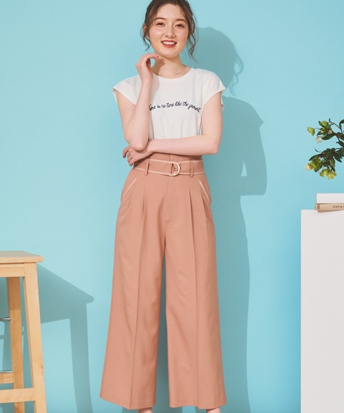 NOELA（ノエラ）の「ベルト付ストレートパンツ（その他パンツ・レディース・オフホワイト/オレンジ/ベージュ・S/M）」の3枚目の写真