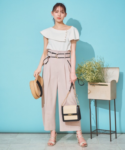 NOELA（ノエラ）の「ベルト付ストレートパンツ（その他パンツ・レディース・オフホワイト/オレンジ/ベージュ・S/M）」の9枚目の写真