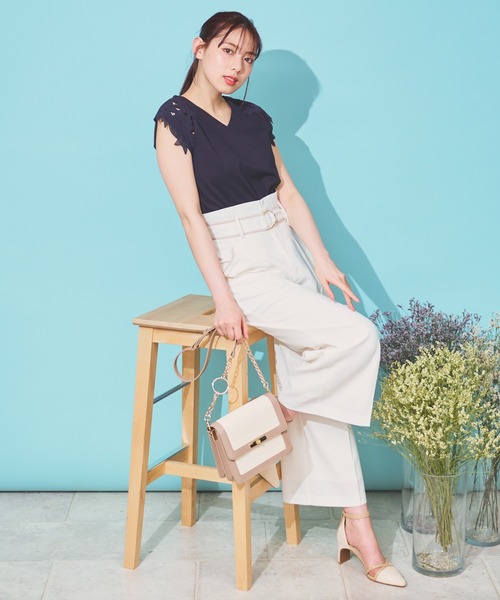 NOELA（ノエラ）の「ベルト付ストレートパンツ（その他パンツ・レディース・オフホワイト/オレンジ/ベージュ・S/M）」の6枚目の写真