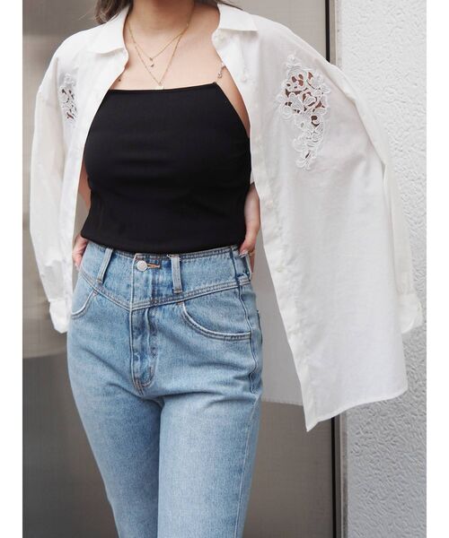 EVRIS（エヴリス）の「パールリブキャミソール（キャミソール・レディース・ホワイト/ブラック/オレンジ・FREE）」の10枚目の写真