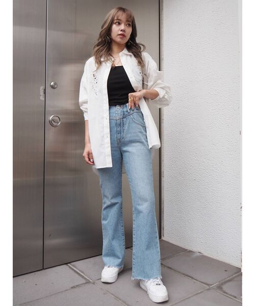 EVRIS（エヴリス）の「パールリブキャミソール（キャミソール・レディース・ホワイト/ブラック/オレンジ・FREE）」の12枚目の写真