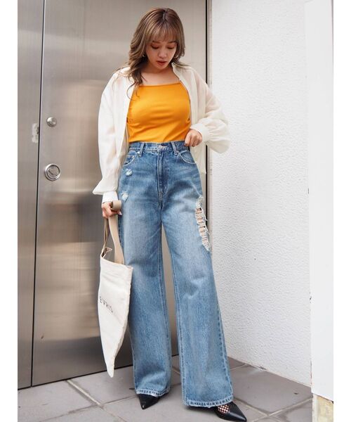 EVRIS（エヴリス）の「パールリブキャミソール（キャミソール・レディース・ホワイト/ブラック/オレンジ・FREE）」の16枚目の写真