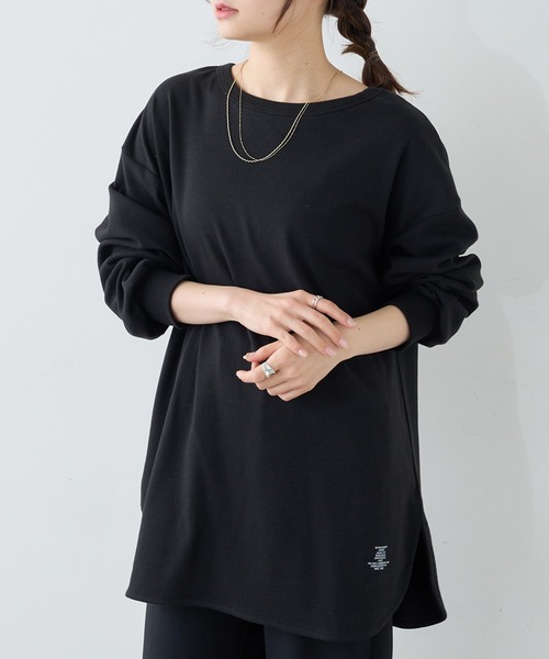 PUAL CE CIN(ピュアルセシン)の「スムース2WAYロングスリーブ(Tシャツ/カットソー・レディース・ブラック/オフホワイト・FREE)」の2枚目の写真