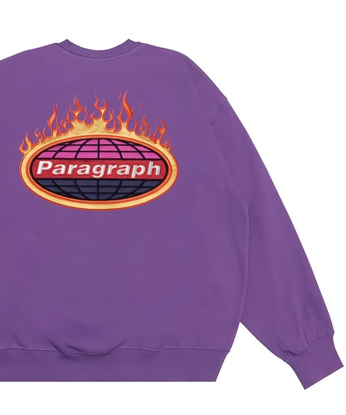 Paragraph(パラグラフ)の「【PARAGRAPH/パラグラフ】 FLAME SATIN SWEATSHIRT / フレイムロゴ プルオーバースウェット(スウェット・メンズ・ホワイト/チャコールグレー/パープル/グリーン/ブルーグレー・FREE)」の5枚目の写真