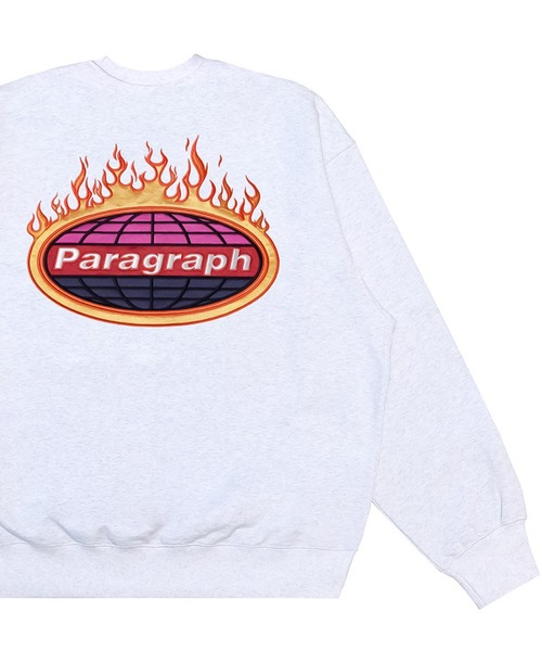 Paragraph(パラグラフ)の「【PARAGRAPH/パラグラフ】 FLAME SATIN SWEATSHIRT / フレイムロゴ プルオーバースウェット(スウェット・メンズ・ホワイト/チャコールグレー/パープル/グリーン/ブルーグレー・FREE)」の2枚目の写真