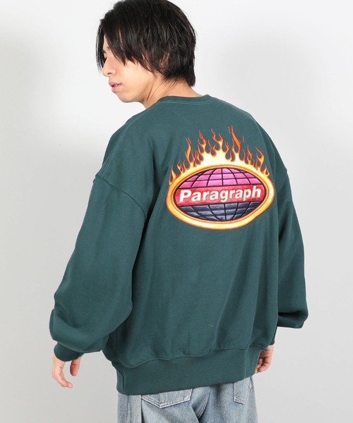 Paragraph(パラグラフ)の「【PARAGRAPH/パラグラフ】 FLAME SATIN SWEATSHIRT / フレイムロゴ プルオーバースウェット(スウェット・メンズ・ホワイト/チャコールグレー/パープル/グリーン/ブルーグレー・FREE)」の4枚目の写真