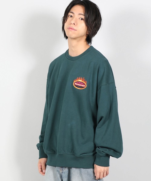 Paragraph(パラグラフ)の「【PARAGRAPH/パラグラフ】 FLAME SATIN SWEATSHIRT / フレイムロゴ プルオーバースウェット(スウェット・メンズ・ホワイト/チャコールグレー/パープル/グリーン/ブルーグレー・FREE)」の15枚目の写真