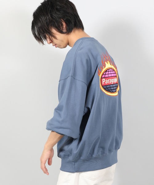 Paragraph(パラグラフ)の「【PARAGRAPH/パラグラフ】 FLAME SATIN SWEATSHIRT / フレイムロゴ プルオーバースウェット(スウェット・メンズ・ホワイト/チャコールグレー/パープル/グリーン/ブルーグレー・FREE)」の12枚目の写真