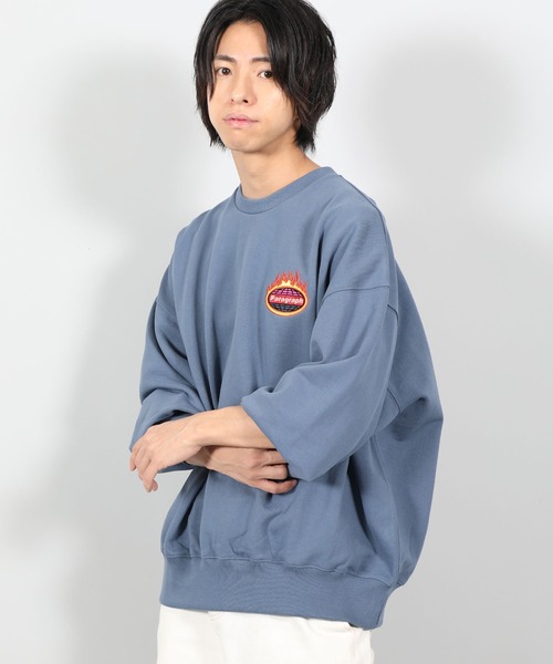 Paragraph(パラグラフ)の「【PARAGRAPH/パラグラフ】 FLAME SATIN SWEATSHIRT / フレイムロゴ プルオーバースウェット(スウェット・メンズ・ホワイト/チャコールグレー/パープル/グリーン/ブルーグレー・FREE)」の11枚目の写真